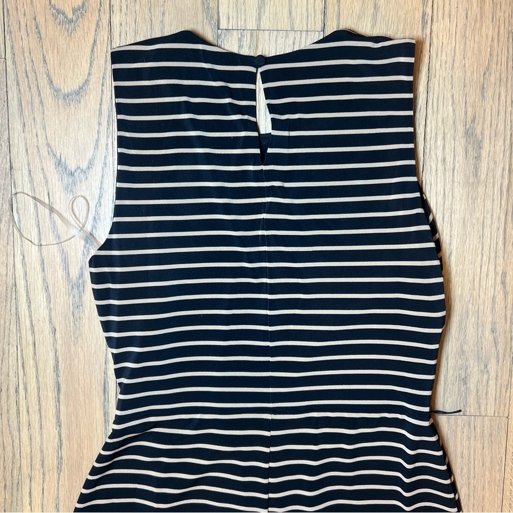 Lauren Ralph Lauren Striped Sleeveless Black & Tan Maxi Dress Size 4 - Picture 8 of 13